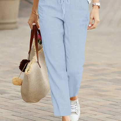Damenhose | Stoffhose Damen für Alltag mit Taschen, Gerade geschnitten, Ganzjährig