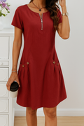 Damenkleid | A-Linien Kurzarmkleid für Frühling und Sommer