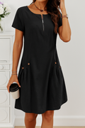 Damenkleid | A-Linien Kurzarmkleid für Frühling und Sommer
