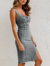 Damenkleid | Denim Kleid Für Sommer | Midikleid Mit Verstellbaren Trägern