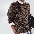 Damenpullover mit Leopardenmuster | Lässiger und modischer Pullover mit Tiermuster