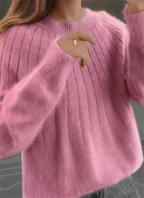 Damenpullover mit Wollstrickstruktur | Lange Ärmel