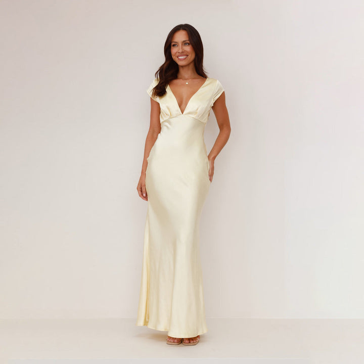 Elina | Abend Maxikleid mit V-Ausschnitt