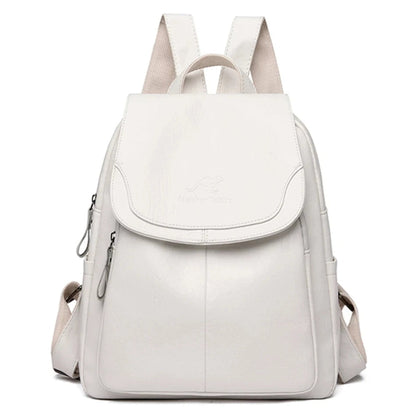 Diebstahlsicherer Lederucksack Damen | Rucksack für Reisen und Alltag