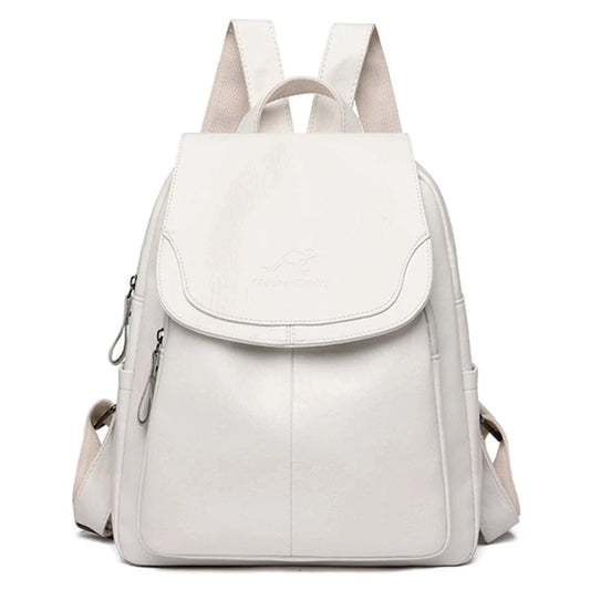 Diebstahlsicherer Lederucksack Damen | Rucksack für Reisen und Alltag