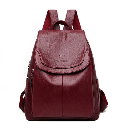 Diebstahlsicherer Lederucksack Damen | Rucksack für Reisen und Alltag
