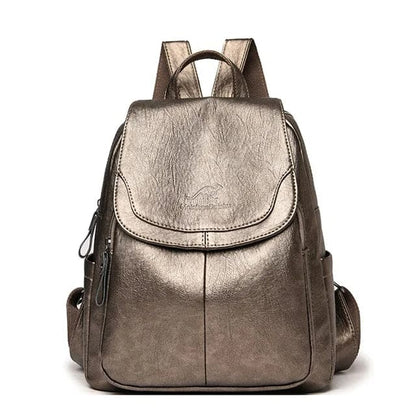 Diebstahlsicherer Lederucksack Damen | Rucksack für Reisen und Alltag