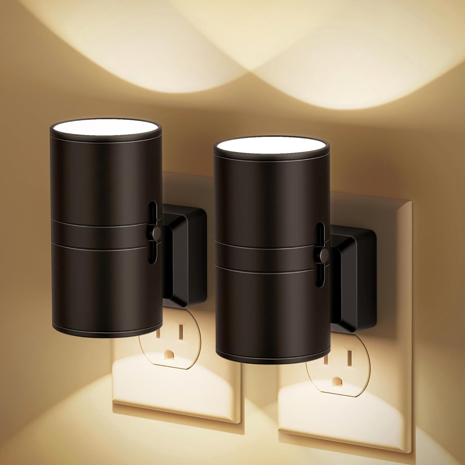 Dimmbares LED Nachtlicht für die Steckdose mit Automatischem Schemersensor – Energieeffiziente Plug-In Lampe für Schlafzimmer und Flure