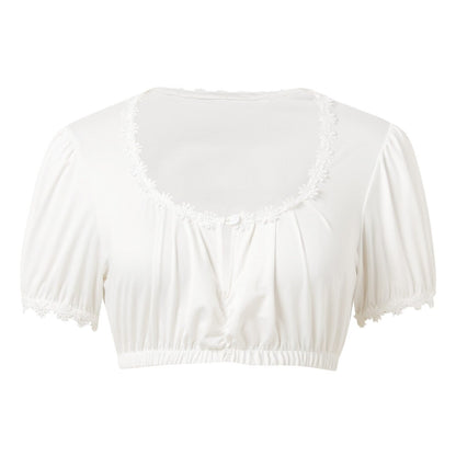 Dirndlbluse Crop Top – Oktoberfest | Kurzes Trachtentop für Damen im modernen Style