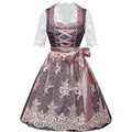 Dirndlkleid mit Rosenmuster – Oktoberfest | Romantische Tracht mit Bluse und Schürze