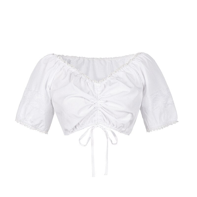 Dirndlkleid mit rosa Blumenmuster – Oktoberfest | Mit Schürze und Bluse für einen romantischen Trachtenlook