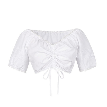 Dirndlkleid mit rosa Blumenmuster – Oktoberfest | Mit Schürze und Bluse für einen romantischen Trachtenlook