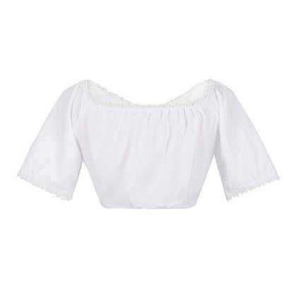 Dirndlkleid mit rosa Blumenmuster – Oktoberfest | Mit Schürze und Bluse für einen romantischen Trachtenlook