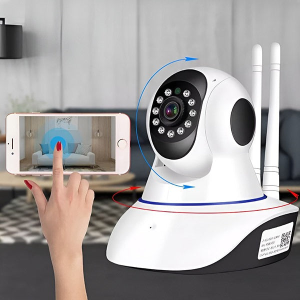 Drahtlose IP Sicherheitskamera 1080P HD mit Zweiweg-Audio, Nachtsicht bis 15m, 360° Pan und 180° Tilt für effektive Überwachung