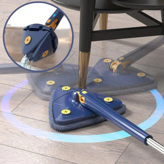 Dreieckiger 360-Grad-Reinigungsmopp mit Ausziehbarem Griff und Hochwertiger Mikrofaser – Effektive Reinigung unter Möbeln