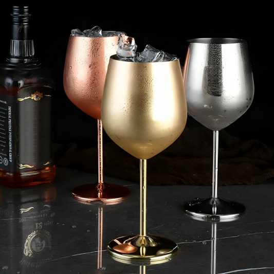 Edelstahl Weinglas 355ml – Unzerbrechliches Doppelwandiges Glas für Innen und Außen, Ideal für Wein und Cocktails