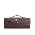 Edle geflochtene Damen Clutch aus Echtmaterial mit verstellbarem Riemen – kompakt und vielseitig für alle Gelegenheiten