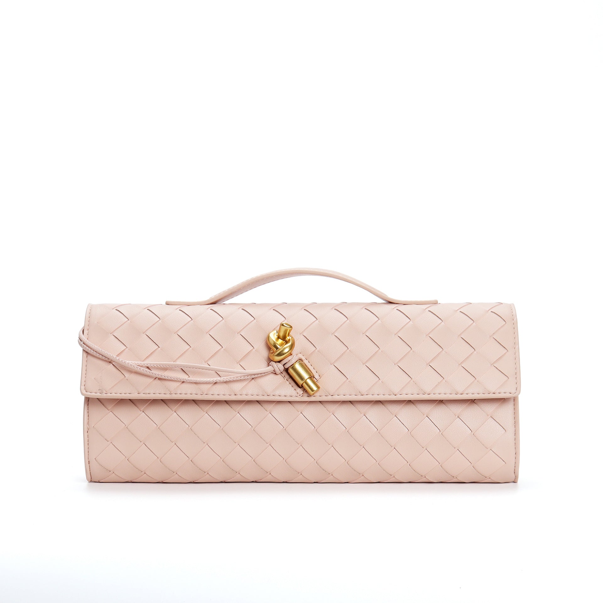 Edle geflochtene Damen Clutch aus Echtmaterial mit verstellbarem Riemen – kompakt und vielseitig für alle Gelegenheiten
