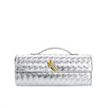 Edle geflochtene Damen Clutch aus Echtmaterial mit verstellbarem Riemen – kompakt und vielseitig für alle Gelegenheiten
