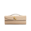 Edle geflochtene Damen Clutch aus Echtmaterial mit verstellbarem Riemen – kompakt und vielseitig für alle Gelegenheiten