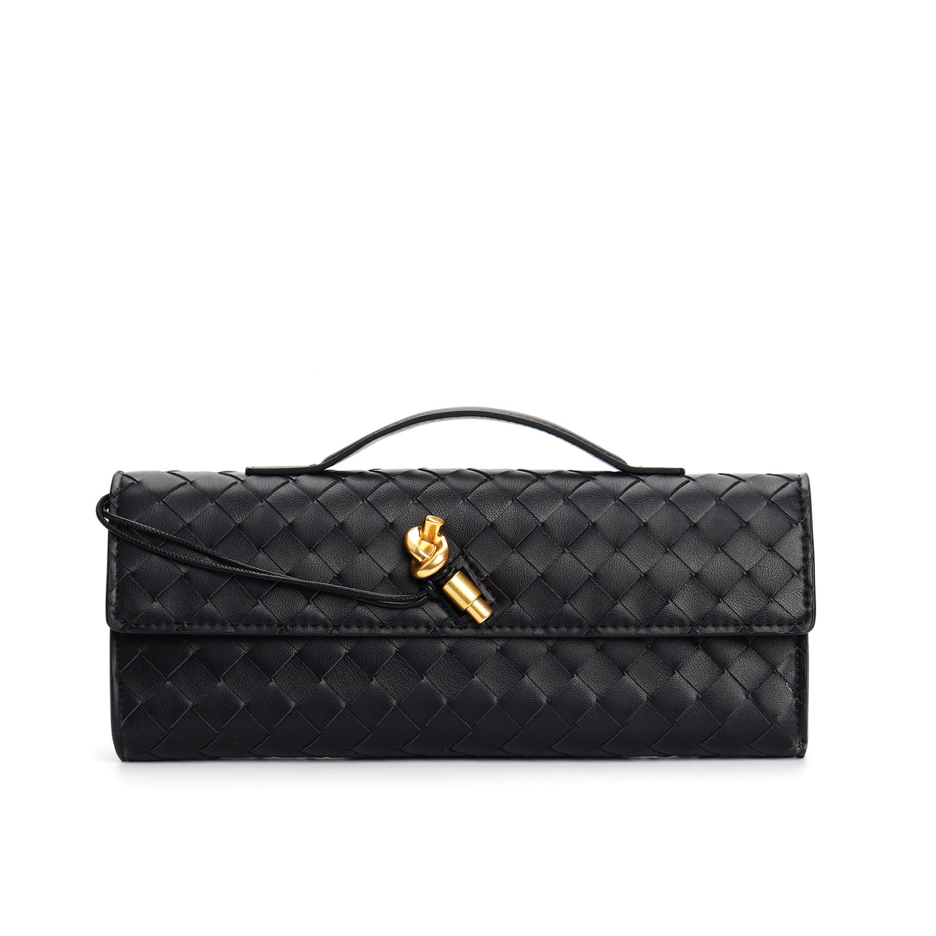 Edle geflochtene Damen Clutch aus Echtmaterial mit verstellbarem Riemen – kompakt und vielseitig für alle Gelegenheiten
