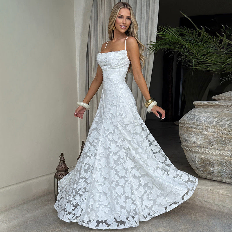 Gabriela | Damen Maxi-Abendkleid mit Blumenmuster