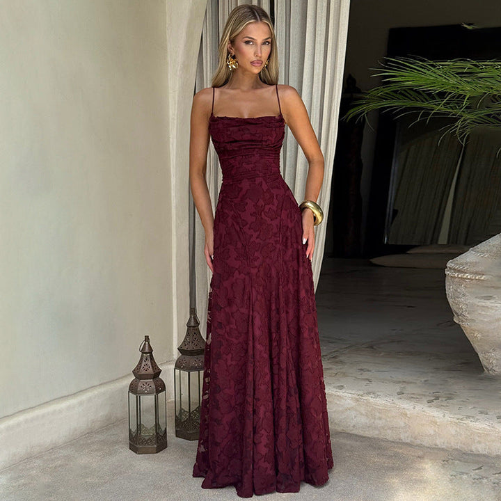 Gabriela | Damen Maxi-Abendkleid mit Blumenmuster