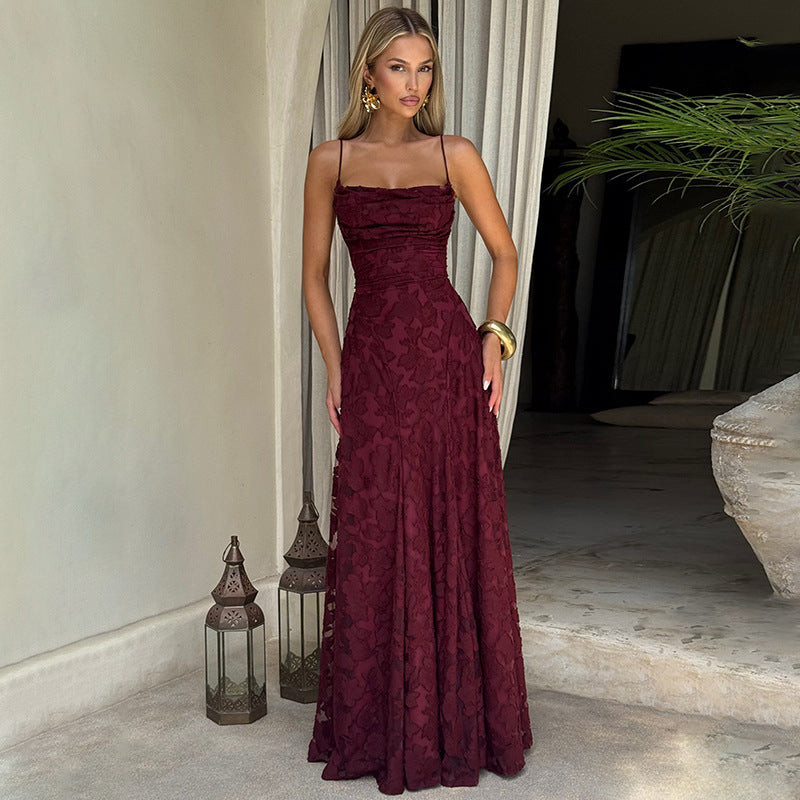Gabriela | Damen Maxi-Abendkleid mit Blumenmuster