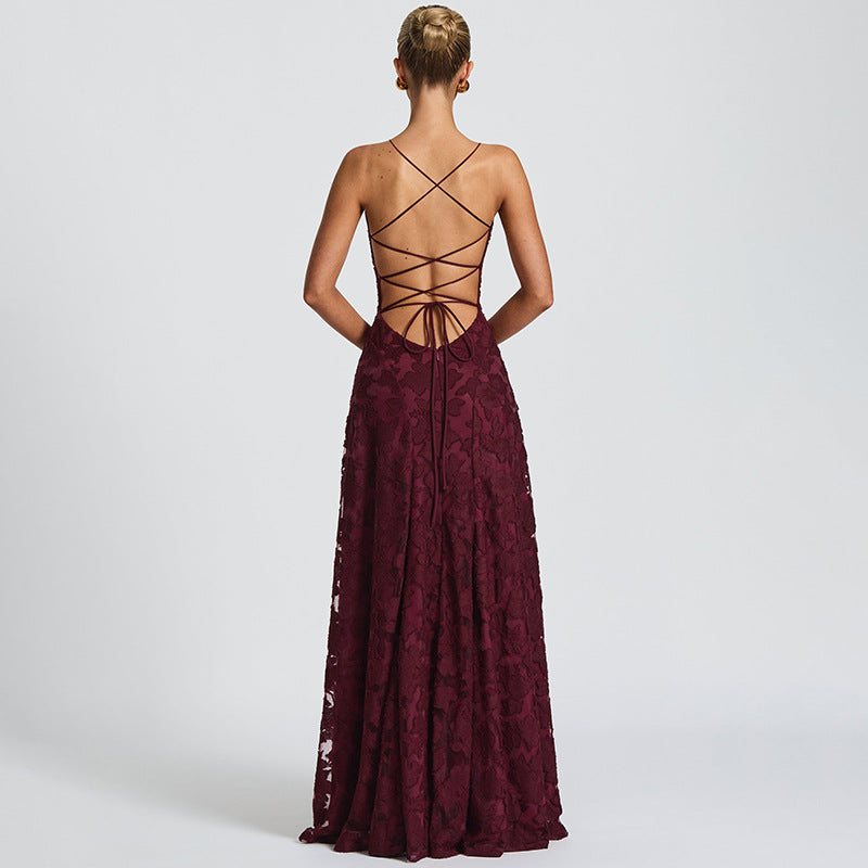 Gabriela | Damen Maxi-Abendkleid mit Blumenmuster