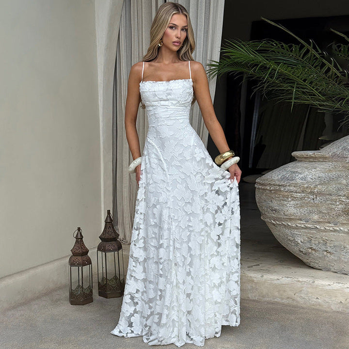 Gabriela | Damen Maxi-Abendkleid mit Blumenmuster