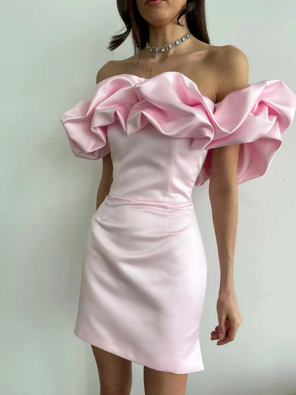 Milena | Schulterfreies Minikleid mit Rüschen