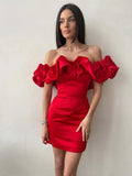 Milena | Schulterfreies Minikleid mit Rüschen