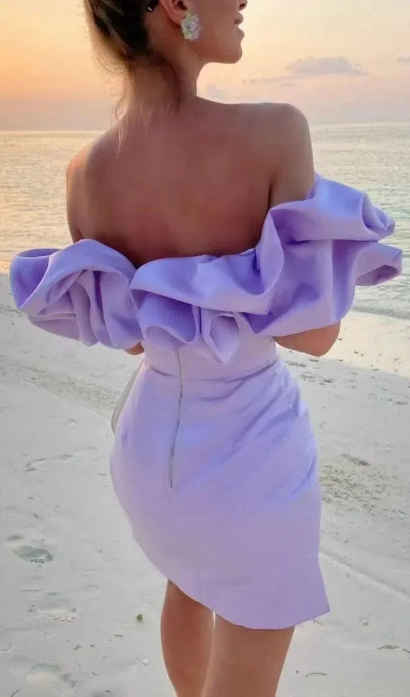 Milena | Schulterfreies Minikleid mit Rüschen