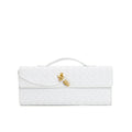 Edle geflochtene Damen Clutch aus Echtmaterial mit verstellbarem Riemen – kompakt und vielseitig für alle Gelegenheiten