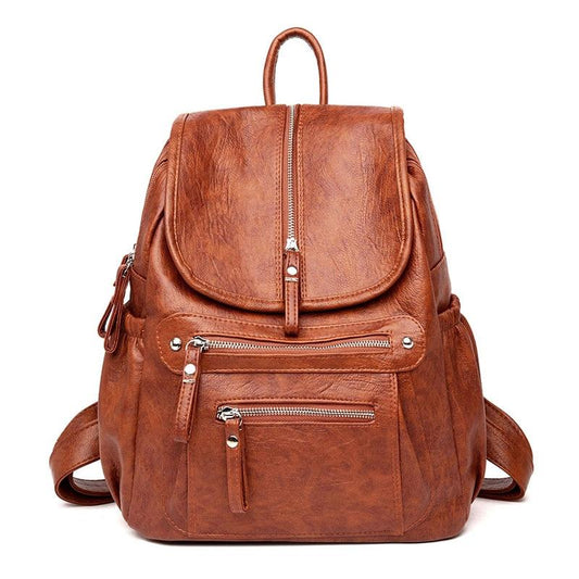 Eleganter Rucksack für Damen – Vintage-Tagesrucksack mit Reißverschluss und geräumigem Hauptfach