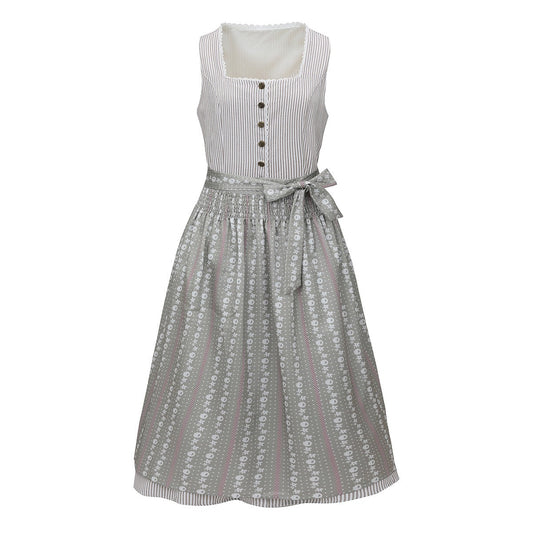 Elegantes blaues Dirndl – Oktoberfest | Dreiteiler mit Bluse und dekorativer Schürze