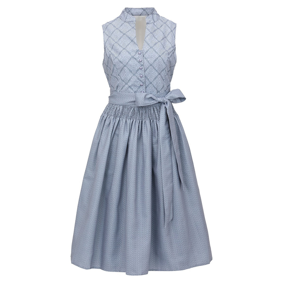 Elegantes graues Dirndlkleid – Oktoberfest | Stilvolles Trachtenkleid mit Schürze für festliche Anlässe
