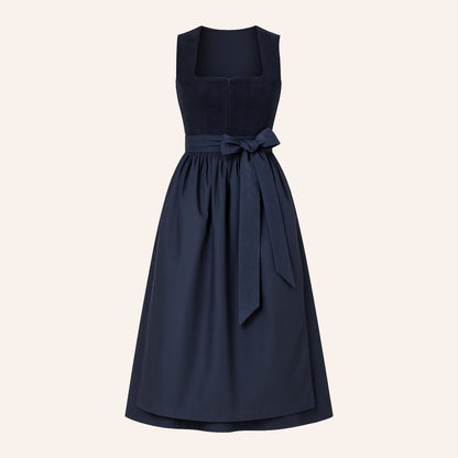Elegantes marineblaues Dirndlkleid – Oktoberfest | Klassische Tracht mit Schürze