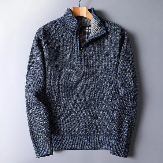 Emilio Cardigan aus Wollmischung mit Viertelreißverschluss