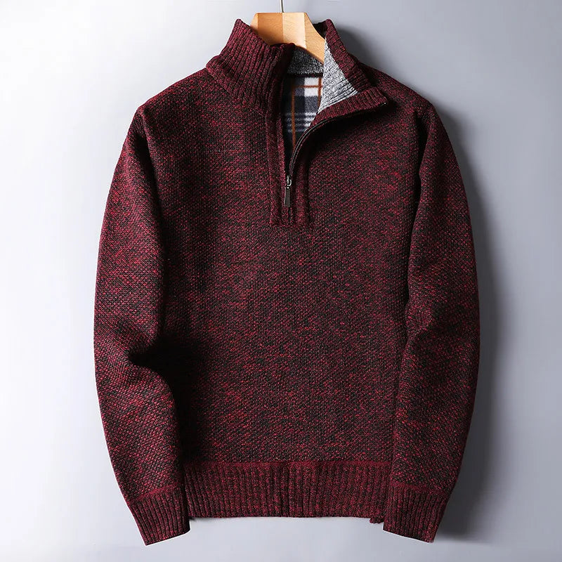 Emilio Cardigan aus Wollmischung mit Viertelreißverschluss
