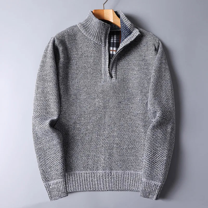 Emilio Cardigan aus Wollmischung mit Viertelreißverschluss