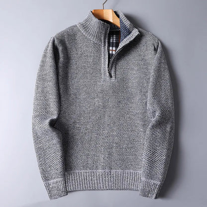 Emilio Cardigan aus Wollmischung mit Viertelreißverschluss