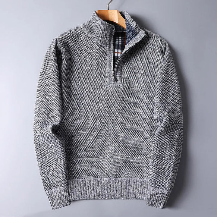 Emilio Cardigan aus Wollmischung mit Viertelreißverschluss