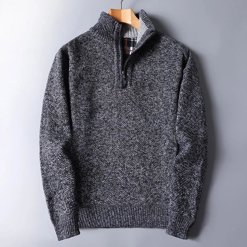 Emilio Cardigan aus Wollmischung mit Viertelreißverschluss