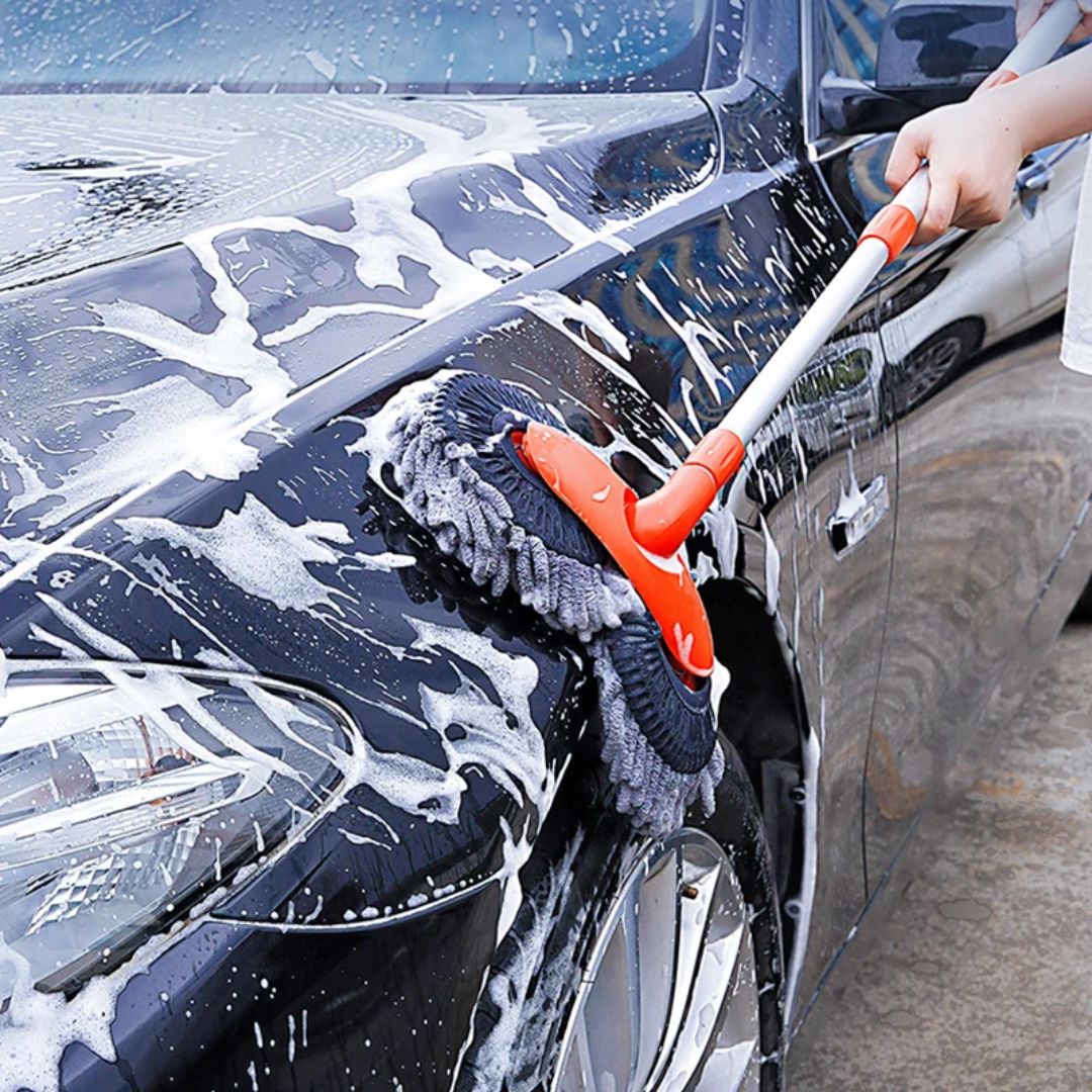 Ergonomisches Auto Wasmaatje – Uittrekbare Reinigungslösung für Autos, Lkw und Wohnmobile, Leichte Aluminiumlegierung, 360-Grad-Drehung