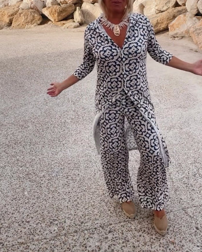 2-Teiliges Set | Damen Vintage-Stil für Frühjahr und Sommer