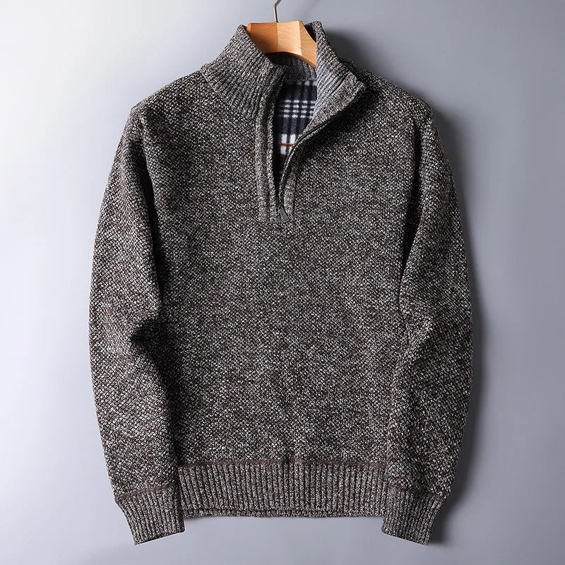 Emilio Cardigan aus Wollmischung mit Viertelreißverschluss