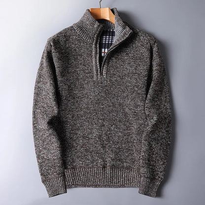 Emilio Cardigan aus Wollmischung mit Viertelreißverschluss