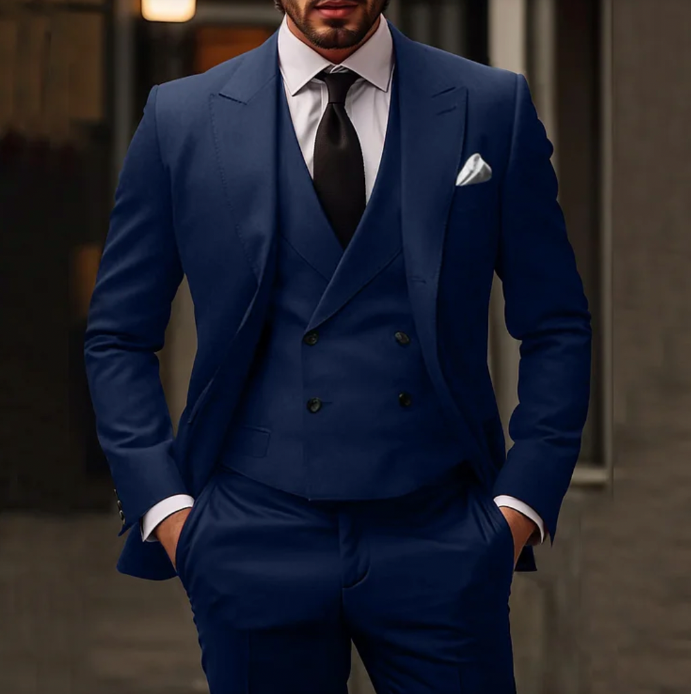 Everett | Klassischer dreiteiliger Slim-Fit-Anzug für Herren
