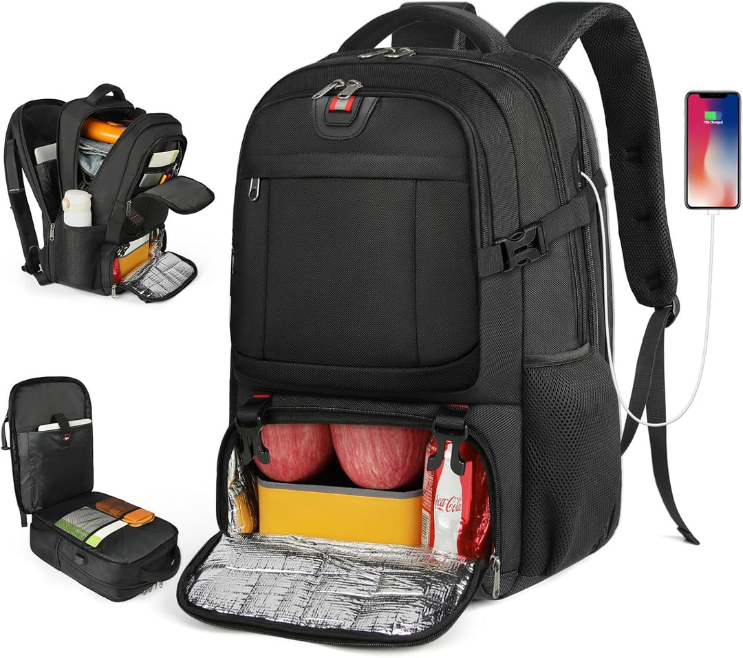 Extra großer Lunch- und Laptop-Reiserucksack mit USB-Ladeanschluss 0